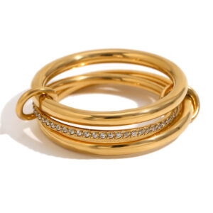 Luxury Diamond K-Gold Stainless Steel Ring