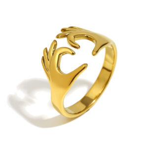 Heart Starfish Geometric Asymmetric Ring