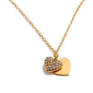 Zircon Heart Pendant Necklace for Women Minimalist Jewelry