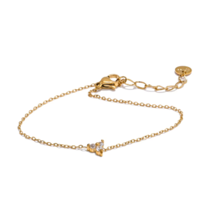Cubic Zirconia Earrings Bracelet Necklace Set Stainless Steel 18K Gold Plated PVD Jewelry Set for Women