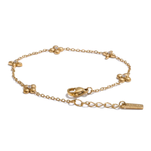 Cubic Zircon Flower Chain Bracelet