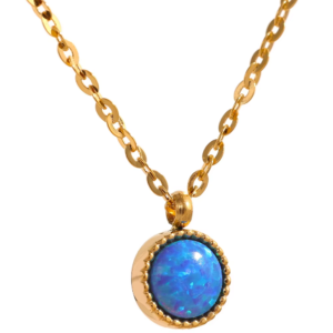 Blue Opal Natural Stone Waterproof Necklace