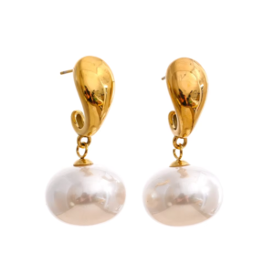 Water Droplet Imitation Pearl Pendant Earrings