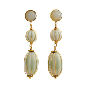 Natural Stone Ceramic Bead Earrings