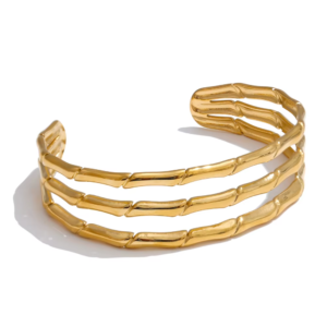 Three Layers w Hollow Design Open Bracelet Bangle