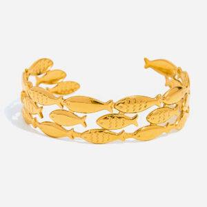 Three-layer Fish  Open Bangle