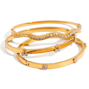 Classic Stainless Steel Openable Diamond Bangle