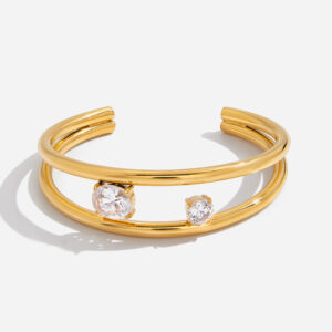 Titanium Steel Zircon Luxury Bangle