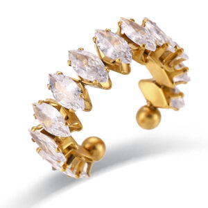 Diamond-studded Rhombus Gold Plated Jewelry Set