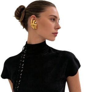 Exaggerated Palm-Shaped Rhinestone Ear Cuff