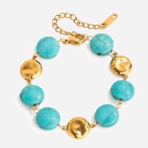 Vintage Glass Pearl Titanium Steel Bracelet