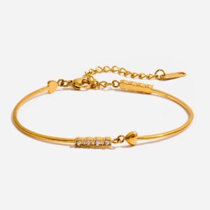 Stainless Steel White Diamond Line Bracelet