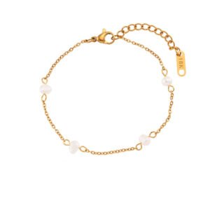 Stainless Steel Freshwater Pearl Necklace & Bracelet Jewelry Set
