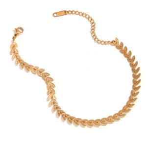 Leaf & Fish Tail Titanium Steel Jewelry Set