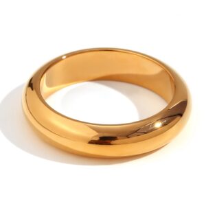 Stainless Steel Thick Plain Ring For Women
