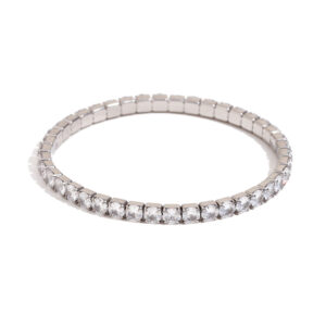 Plated Elastic Zircon Stainless Steel Bracelet