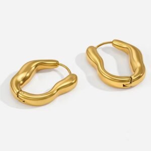 Wave Ear Cuff Minimalist Open Hoop Earrings for Women