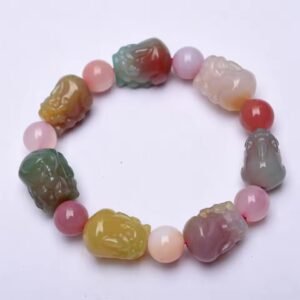 Natural Colorful Salt Source Agate Tiger Eye Stone Beads Men Women Lucky Wealth Bracelet