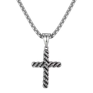 Christianity Twisted Cross Pendant Necklace For Men