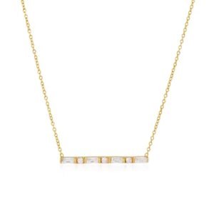 Zircon Square Round Parallel Pendant Necklace