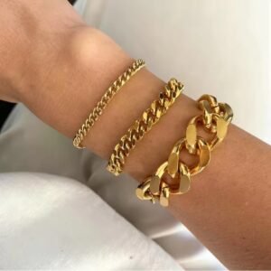 Punk Jewelry 3mm 6mm 8mm 12mm Miami Cuban Chain Bracelet