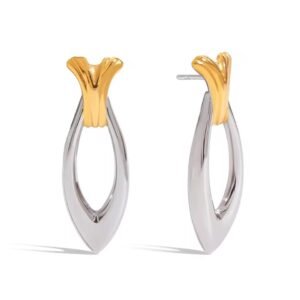 Niche Design Gold and Silver Matching Fish Earrings