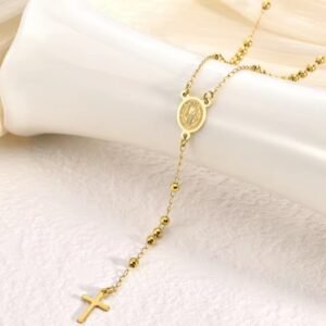 Religious Vintage Charm Necklaces Minimalist Chain Rosary Pendant Jewelry
