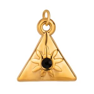 Key 3D Heart Coin Devil Eye Triangular Palm-Shaped Enameled Rainbow Pendant DIY Charms