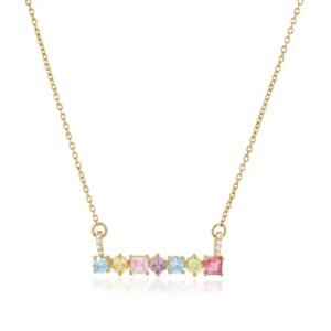 Colorful Cubic Zircon Parallel Pendant Necklace