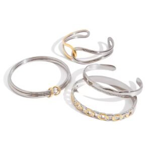 Classic Fashionable Two Tone Bracelet Bangle Wrist