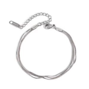 Minimalist Stainless Steel Bracelet Snake Bone Chain 3-layer Bracelets