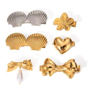 Shell Beach Bow Heart Pearl Flower Clip Hair Tie Accessories