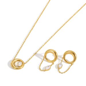 Marquise Zirconia Hollow Circle Chain Tassel Drop Jewelry