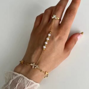 Pearl Finger Chain Minimalist Hand Chain Everyday Layered Arm Art