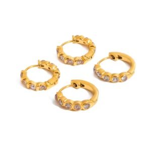 Fashion Zircon C-Circle Hoop Earring Minimalist Jewelry