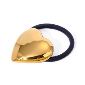 Waterproof Black Rubber Band Heart Shape Charm Hair Accessories Ponying Cuff