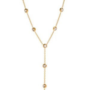 Cubic Zirconia Long Y Shape Chain Necklace