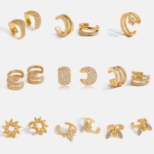 Large Zircon Cuff Earring Solitaire Cuff Earring