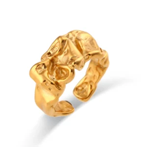 316L Stainless Steel Irregular Wavy Open Ring