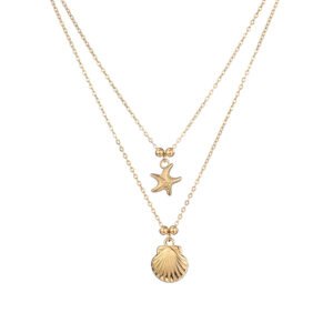 Sea Animal Pendant Necklace with Turtle, Fish & Starfish Charms