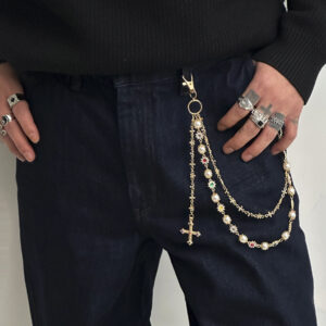 Hip Hop Niche Jean Waist Chain- Cross Pendants