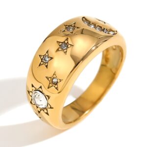 Multi-Layer Star & Moon Ring Versatile Daily Hand Jewelry