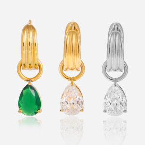 Waterproof Drop Earring with Cubic Zirconia Pendant Earrings
