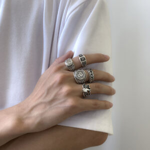 5Pcs Men Vintage Stackable Ring Set