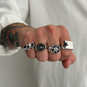 Men's Star Ring Hip Hop Niche Stackable Punk Finger Rings