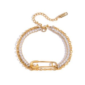 Paperclip Double Layer Chain Bracelet for Women