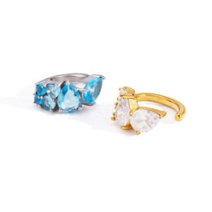 Cubic Zirconia Clip On Earrings Titanium Steel Ear Jewelry