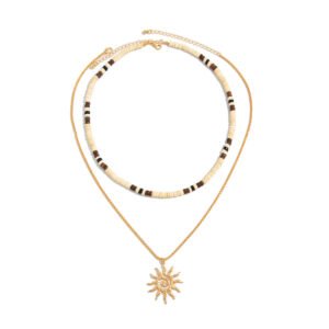 Beach Vacation Coconut Shell Beaded Necklace