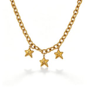 Retro Stainless Steel Five Point Star Clavicle Chain Niche Luxury Neck Jewelry
