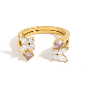 Minimalist Rings Cubic Zircon Butterfly Rings